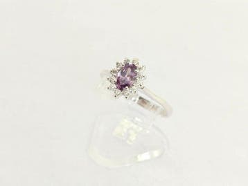 Sans prix de réserve - Bague Argent Diamant (Naturelle) -