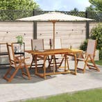vidaXL 5-delige Tuinset massief acaciahout en textileen, Verzenden, Nieuw, Tuinset