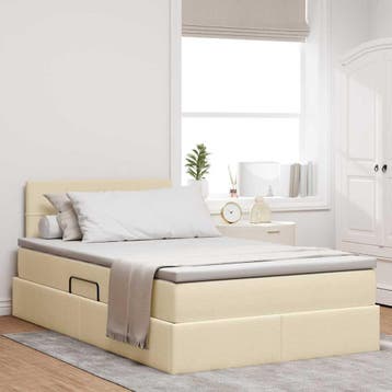 vidaXL Opbergbed met matras met matras Crème 120 x 200 cm, Verzenden, Nieuw