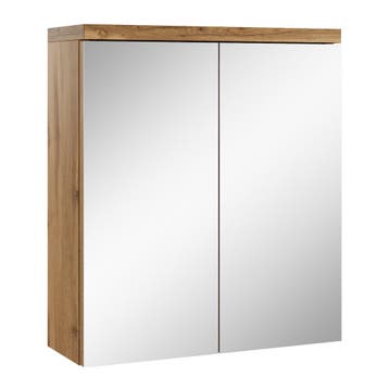 Spiegelkast Toledo 60 x 20 x 60 cm Eiken Badkamerkast, Verzenden, Nieuw