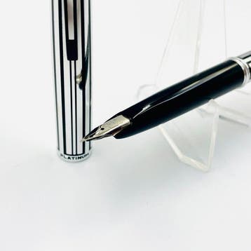 Platinum - Pocket Striped 14K White Gold Nib - Zonder
