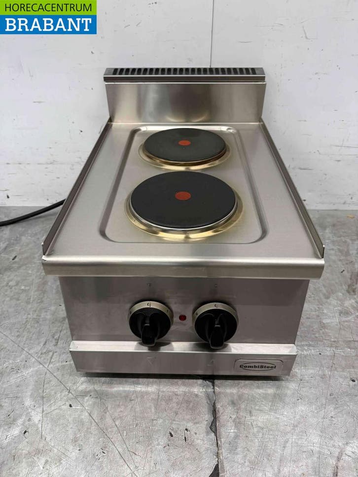 RVS Combisteel 2 Pits Elektrisch Fornuis 400V Horeca, Articles professionnels, Horeca | Équipement de cuisine, Enlèvement ou Envoi
