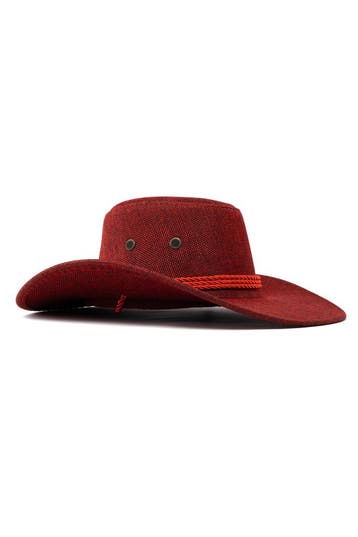 Cowboyhoed Rood Flax Lichtgewicht Rode Linnen Cowboy Western, Kleding | Dames, Ophalen of Verzenden, Nieuw