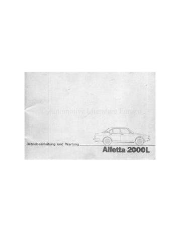 1979 ALFA ROMEO ALFETTA 2000L INSTRUCTIEBOEKJE DUITS
