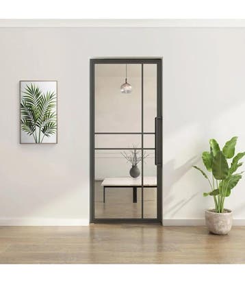 OUTLET: Stalen TaatsdeurZwart 6 Vlaks Luxe design Helder gla, 80 tot 100 cm, 215 cm of meer, Overige typen, Nieuw