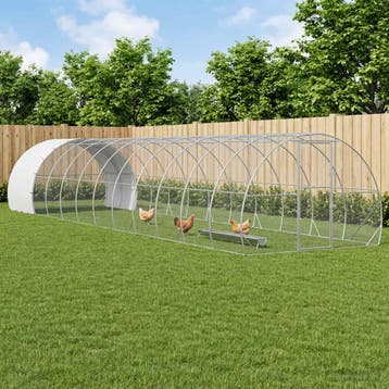 vidaXL Kippenhok zilver 1200 x 300 x 200 cm Gegalvaniseerd, Verzenden, Nieuw