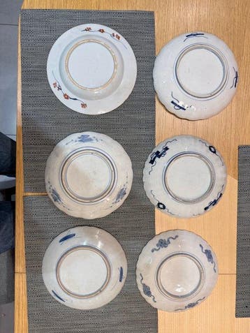 Assiette (6) - Porcelaine - 6 assiettes japonaises