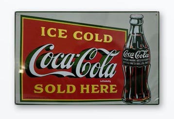 Coca-Cola - Nostalgische blikvanger - Reclamebord - Metaal