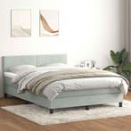 vidaXL Boxspring met matras en LED fluweel lichtgrijs, Verzenden, Nieuw