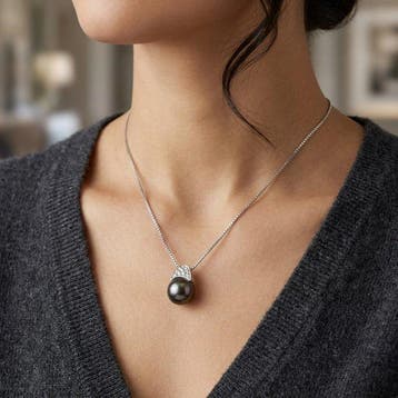 Collier - 18 carats Or blanc - 0.15ct. tw. Diamant, Nieuw