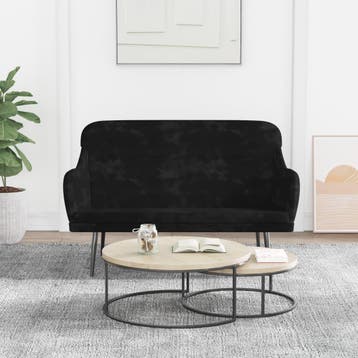 vidaXL Bankje 110x76x80 cm fluweel zwart, Verzenden, Nieuw