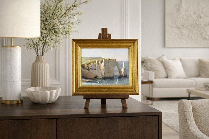 Guy Peron (né en 1931) - Falaises dEtretat, Antiquités & Art, Art | Peinture | Classique