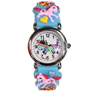Fako - Kinderhorloge - 3D - Eenhoorn Starlight – Lichtblauw, Handtassen en Accessoires, Horloges | Kinderen, Verzenden, Nieuw