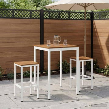 vidaXL Tuin Bar Tafel NAARDEN Natuurlijk en Wit 70 x 68,5 x, Tuin en Terras, Verzenden, Nieuw