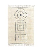 Marokkaans Berber Beni Ourain Tapijt 180 × 270 cm - wit, Nieuw