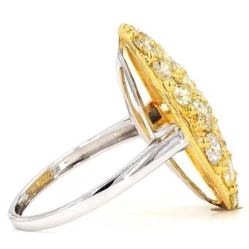 Bague - 14 carats Or jaune, Or blanc - 3.53ct. tw. Diamant, Nieuw