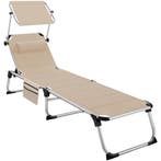tectake Aluminium ligstoel Lorella, gestoffeerd, opvouwbaar, Tuin en Terras, Verzenden, Nieuw