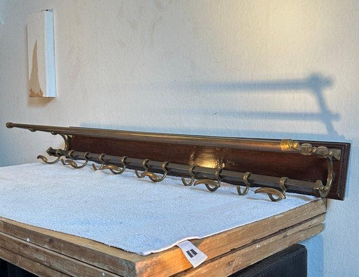 Kapstok - Art Deco - Staal, Gepatineerd brons, Hout, Antiek en Kunst, Curiosa en Brocante