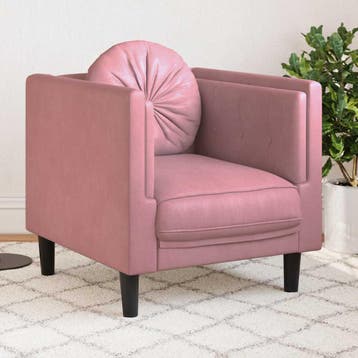 vidaXL Fauteuil met kussen fluweel roze, Verzenden, Nieuw