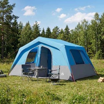 vidaXL Familietent 533 x 312 x 230 cm Blauw, Caravans en Kamperen, Verzenden, Nieuw