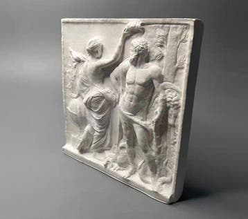 Gips, Griekse reliëfsculptuur Beeld - 14.5 cm (Zonder
