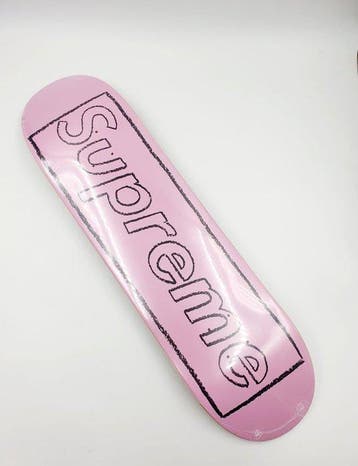 Kaws (1974) - NO RESERVE Kaws x Supreme Pink Skateboard