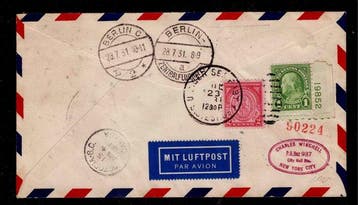 Verenigde Staten 1931 - Duitse luchtpost gemengd /, Gestempeld