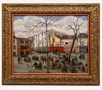 French school (XX) - Grande huile sur toile Montmartre –