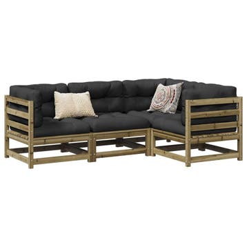 vidaXL 4-delige Loungeset geïmpregneerd grenenhout, Verzenden, Loungeset