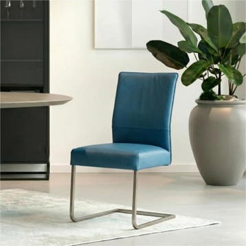 Set van 4 Leren eetkamerstoelen Remix - Toledo Turquoise, Huis en Inrichting, Stoelen, Ophalen of Verzenden, Nieuw, Leer