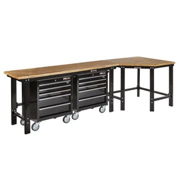 Werkbank hoekopstelling - Hoek werkbank 310 cm lang zwart, Ophalen of Verzenden, Nieuw