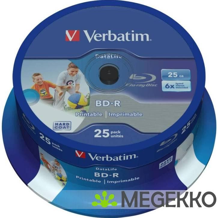 Verbatim BD-R Blu-Ray 25GB 6X 25st. Cakebox Printable, Cd's en Dvd's, Blu-ray, Verzenden