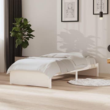 vidaXL Bedframe massief hout wit 90x190 cm, Verzenden