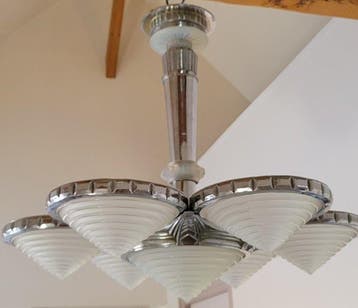 Georges LELEU - French art deco chandelier by Georges Leleu