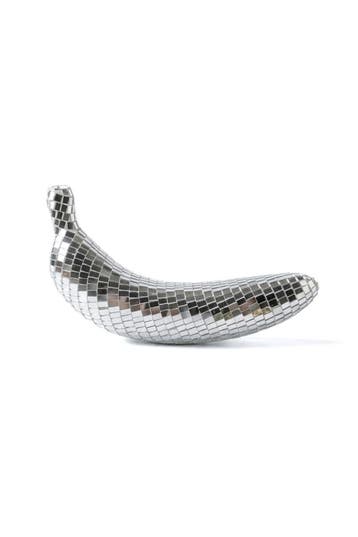 KIMU® Banaan Spiegeltjes Zilver Bananen Fruit Discobal Beeld, Ophalen of Verzenden