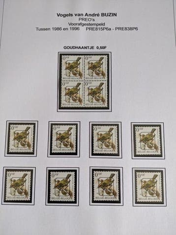België 1986/1996 - A. Buzin vogels - PREOs