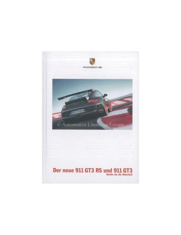 2010 PORSCHE 911 GT3 + RS HARDCOVER BROCHURE DUITS
