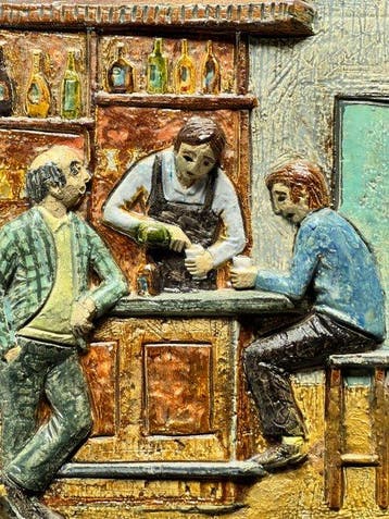 Carreau - Barman avec des clients - Westraven te Utrecht -