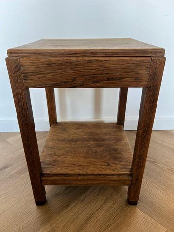 Bijzettafel - Expressionist Architecture Bedside Table - Eik, Antiek en Kunst