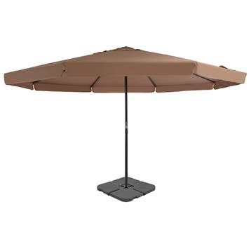 vidaXL Parasol met draagbare voet taupe, Verzenden