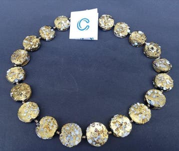 24 karaat - Geel goud, Murano - Halsketting, Antiek en Kunst