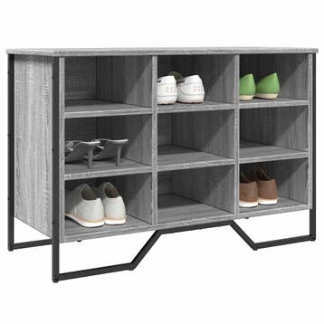 vidaXL Schoenenkast 90x38x61,5 cm bewerkt hout grijs sonoma, Verzenden