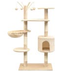 vidaXL Kattenkrabpaal met sisal krabpalen 125 cm beige, Verzenden, Nieuw