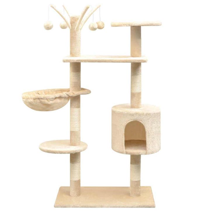 vidaXL Kattenkrabpaal met sisal krabpalen 125 cm beige, Dieren en Toebehoren, Katten-accessoires, Nieuw, Verzenden