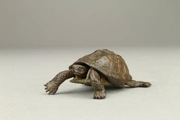 Brons - Jizai Okimono-schildpad. Yasunosuke () - Meiji