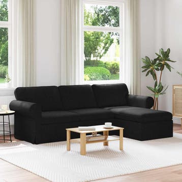 vidaXL bank / zetel Zwart 245 x 138 x 80 cm Stof, Verzenden