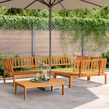 vidaXL 4-delige Loungeset pallet massief acaciahout, Verzenden