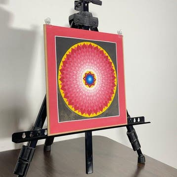 28 cm - Painting of Tibetan Tradition - Mandala Lotus -