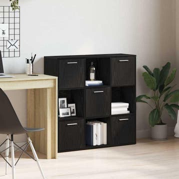vidaXL Boekenkast 90x28x90 cm bewerkt hout zwart eikenkleur, Verzenden, Nieuw