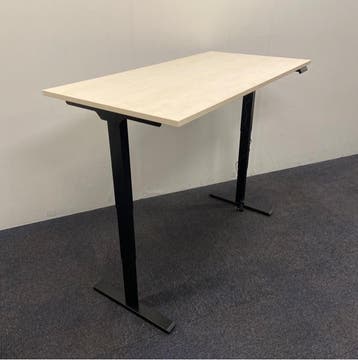 Refurbished elektrische zit-sta bureau, 160x80 cm, Ahorn, Huis en Inrichting, Bureaus, In hoogte verstelbaar, Nieuw